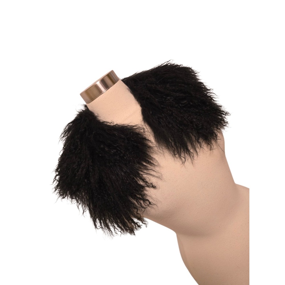 Black Curly Fur Collar Wrap Shawl Mongolian Lamb Style Statement